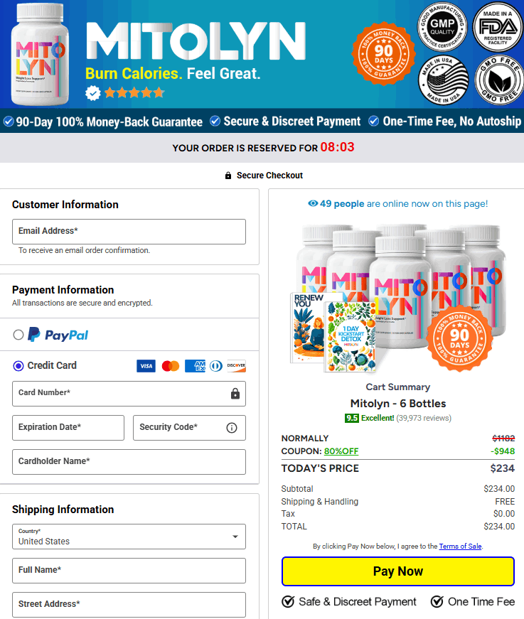Mitolyn Checkout Page